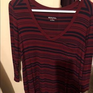 Burgundy and navy shirt